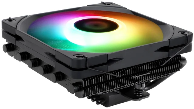 Alt view image 8 of 14 - AXP-120-X67 Black ARGB Low Profile CPU Air Cooler with Quite 120mm TL-C12015B-S Low Profile PWM Fan, 6 Heat Pipes, 67mm Height, for AMD AM4/Intel LGA 1700/1150/1151/1851/1200/2011/2066