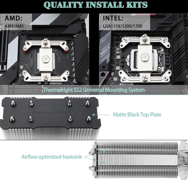 Alt view image 12 of 12 - Assassin X 120R SE V2 CPU Cooler, 4×6mm Heat Pipes, 1550RPM Speed 120mm RGB PWM Quiet Fan CPU Cooler with S-FDB Bearing, for AMD AM4 AM5/Intel 1700/1150/1151/1200/1851