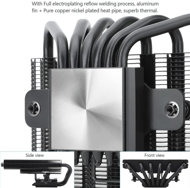 Alt view image 11 of 14 - AXP-120-X67 Black ARGB Low Profile CPU Air Cooler with Quite 120mm TL-C12015B-S Low Profile PWM Fan, 6 Heat Pipes, 67mm Height, for AMD AM4/Intel LGA 1700/1150/1151/1851/1200/2011/2066