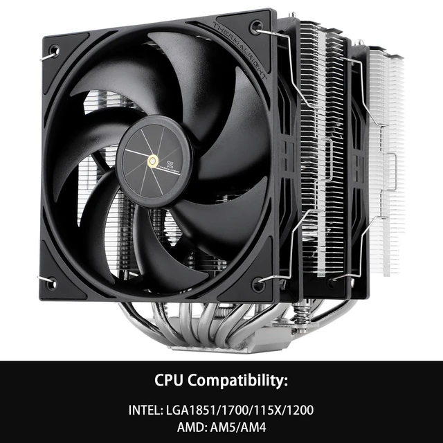 Alt view image 11 of 14 - Peerless Assassin 120 SE V3 CPU Cooler, 6-heatpipe AGHP Technology, Dual 120mm PWM Fans, 2000 RPM Speed, PA120SE 3rd Generation Compatible with AM5/Intel LGA 1700/1851/115X/1200 sockets
