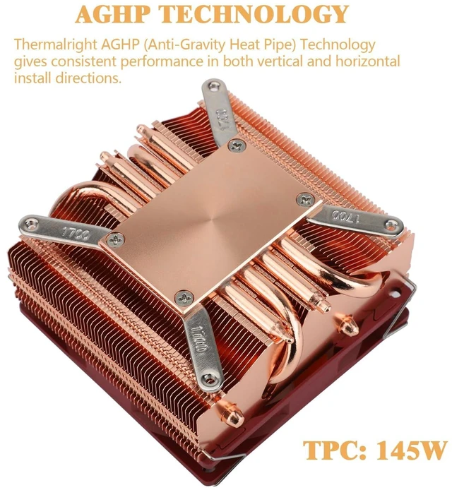 Alt view image 9 of 14 - AXP90-X53 Full Cooper Low Profile CPU Cooler ITX,with 92mm TL-9015R Slim PWM Fan ITX CPU Cooler,AGHP Technology,53mm Height,for AMD AM4 AM5/Intel 1700/1150/1151/1200/1851(AXP90 X53 Full)