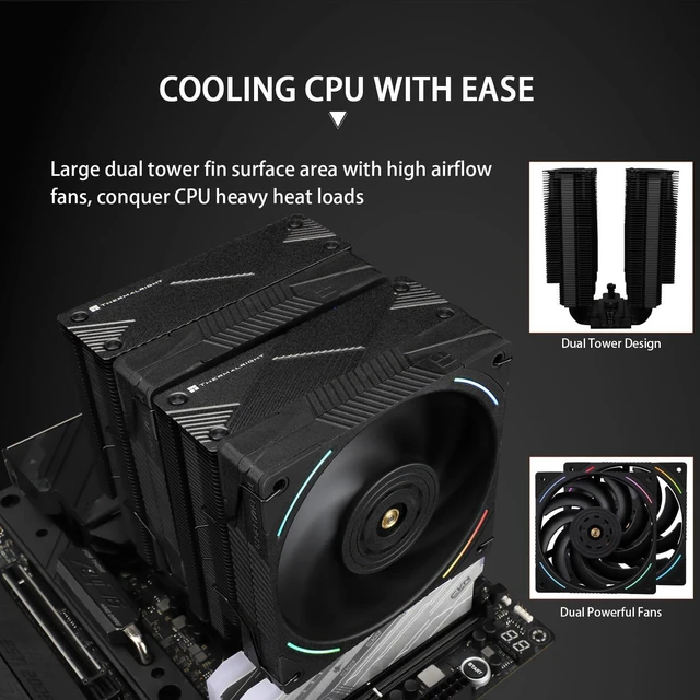 Alt view image 11 of 12 - Phantom Spirit 120 EVO CPU Cooler,7×6mm Heat Pipes CPU Air Cooler,Dual PWM Fan Computer Cooling,2150RPM Speed,for AMD AM4 AM5/Intel 1700/1150/1151/1200/17XX/2011/1851