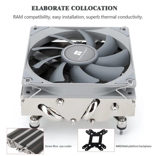Alt view image 10 of 12 - AXP90 X47 Low Profile CPU Cooler, with 92mm TL-9015 Slim PWM Fan, ITX CPU Cooelr Fan, 47mm Height,for AMD AM4 AM5/Intel 1150/1151/1155/11851/1200/1700(AXP90 X47)