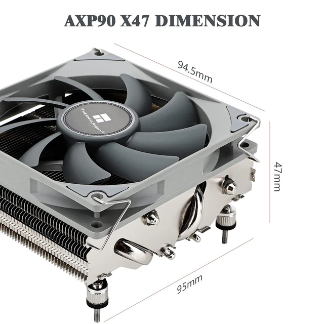 Alt view image 12 of 12 - AXP90 X47 Low Profile CPU Cooler, with 92mm TL-9015 Slim PWM Fan, ITX CPU Cooelr Fan, 47mm Height,for AMD AM4 AM5/Intel 1150/1151/1155/11851/1200/1700(AXP90 X47)