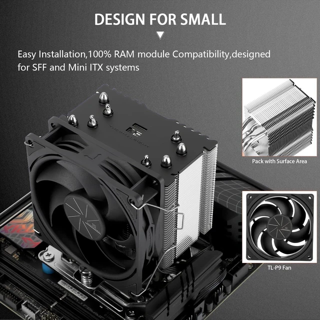 Alt view image 11 of 12 - Assassin X 90 SE V2 CPU Air Cooler, 2200RPM Speed,4 Heat Pipes, 92mm PWM Quiet Fan CPU Cooler, 118mm High,for AMD AM4 AM5/Intel 1700/1150/1151/1200, CPU PC Cooling