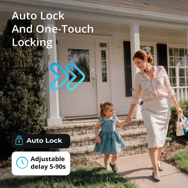 Alt view image 7 of 7 - Miko i9 Keypad Door Lock with Handle Set Fingerprint Keyless Entry Front Door Lock, Electronic Deadbolt with Lever Handle for Exterior Door, Auto-Lock, 100 Fingerprints and Codes
