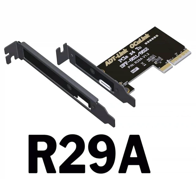 Alt view image 7 of 12 - ADT-R29A PCIe4.0 x4 to SFF-8611/8612 OCuLink Adapter Card 64Gbps with Half and Full Height Baffle Support Chassis External