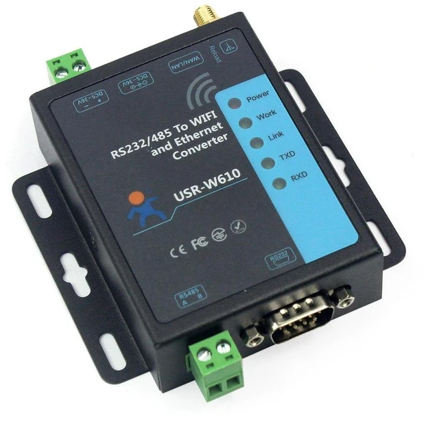 Alt view image 10 of 14 - Serial to WiFi Ethernet Wireless Converter RS232 RS485 Serial Server(USR-W610)