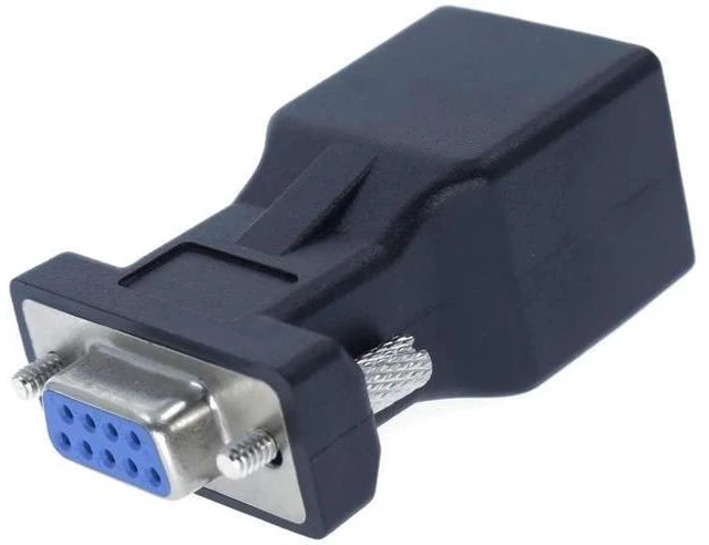 Alt view image 6 of 10 - DB9 to RJ45 Adapter RJ45 to RS232 Converter RJ45 Female to 9 Pin Adapter DB9 Female Serial COM Port to Network Port Adapter