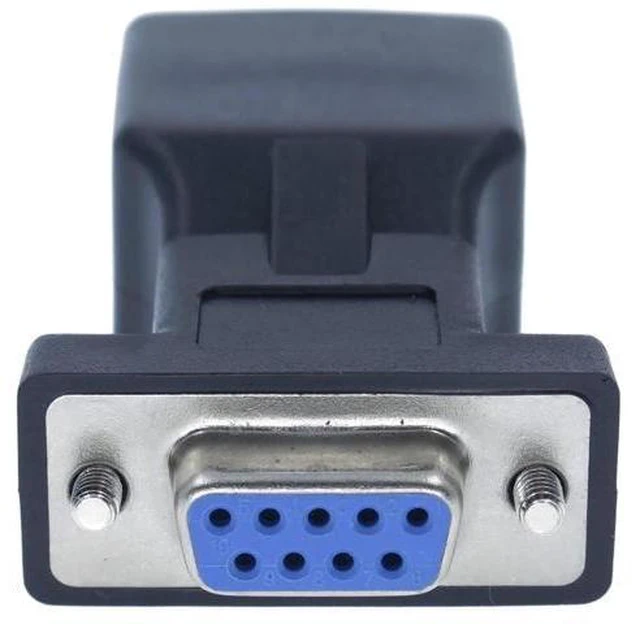 Alt view image 7 of 10 - DB9 to RJ45 Adapter RJ45 to RS232 Converter RJ45 Female to 9 Pin Adapter DB9 Female Serial COM Port to Network Port Adapter
