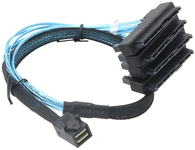 Alt view image 8 of 12 - MINI SAS HD SFF-8643 to SAS SFF-8482 2-in-1 29P Breakout Cable, 12Gbps High-Speed for SAS HDD/SSD, 30AWG for Server Storage (1, 0, Meters)