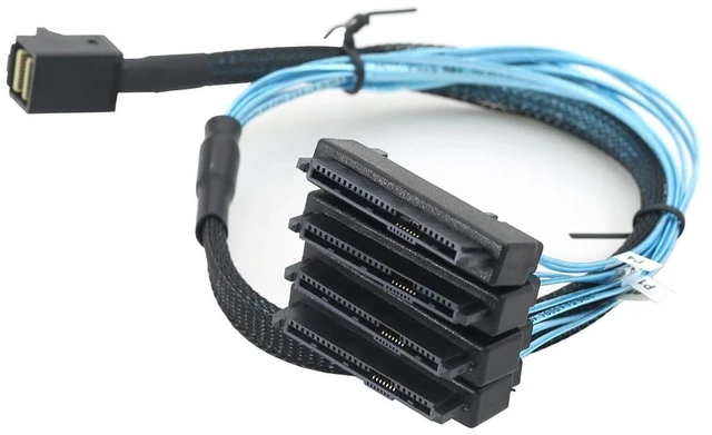 Alt view image 9 of 12 - MINI SAS HD SFF-8643 to SAS SFF-8482 2-in-1 29P Breakout Cable, 12Gbps High-Speed for SAS HDD/SSD, 30AWG for Server Storage (1, 0, Meters)
