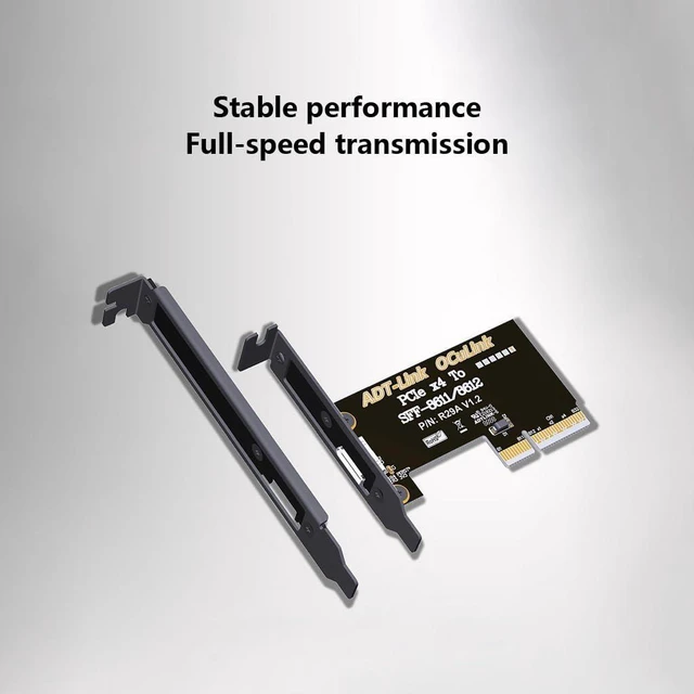 Alt view image 11 of 12 - ADT-R29A PCIe4.0 x4 to SFF-8611/8612 OCuLink Adapter Card 64Gbps with Half and Full Height Baffle Support Chassis External