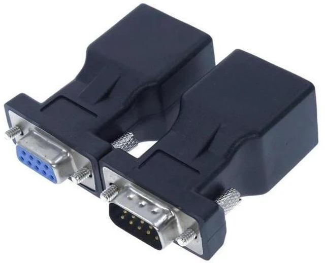 Alt view image 10 of 10 - DB9 to RJ45 Adapter RJ45 to RS232 Converter RJ45 Female to 9 Pin Adapter DB9 Female Serial COM Port to Network Port Adapter