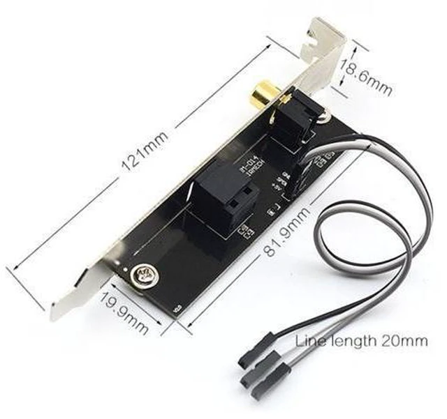 Alt view image 12 of 12 - 24Bit 192KHz Daughter Card SPDIF Optical Fiber Coaxial Digital Sound Card Baffle Black