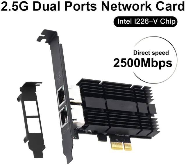 Alt view image 9 of 14 - 2.5gb Network Card, Dual Port PCIe Ethernet Network Adapter to 2.5 Gigabit RJ45 LAN WiFi Card NIC Compatible with Intel I226 2500Mbps for Windows/Linux/Mac OS for Desktop Workstation Server NAS