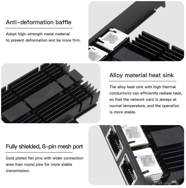 Alt view image 11 of 14 - 2.5gb Network Card, Dual Port PCIe Ethernet Network Adapter to 2.5 Gigabit RJ45 LAN WiFi Card NIC Compatible with Intel I226 2500Mbps for Windows/Linux/Mac OS for Desktop Workstation Server NAS