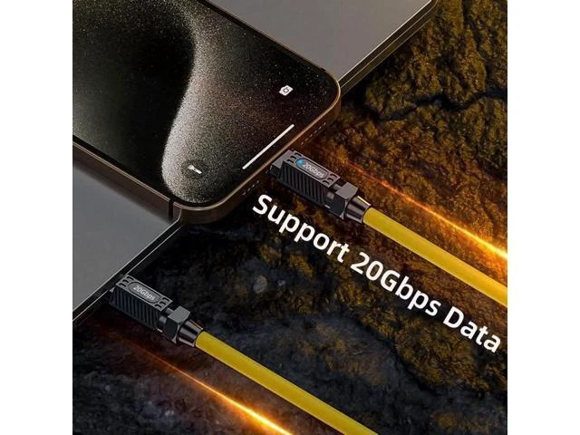 Alt view image 12 of 14 - 1.0M Ultra Soft High Flex USB-C USB4 Cable 20Gbps 140W 8K for Gaming Keyboard Mouse Type-C Male to Male Cable Power & Data