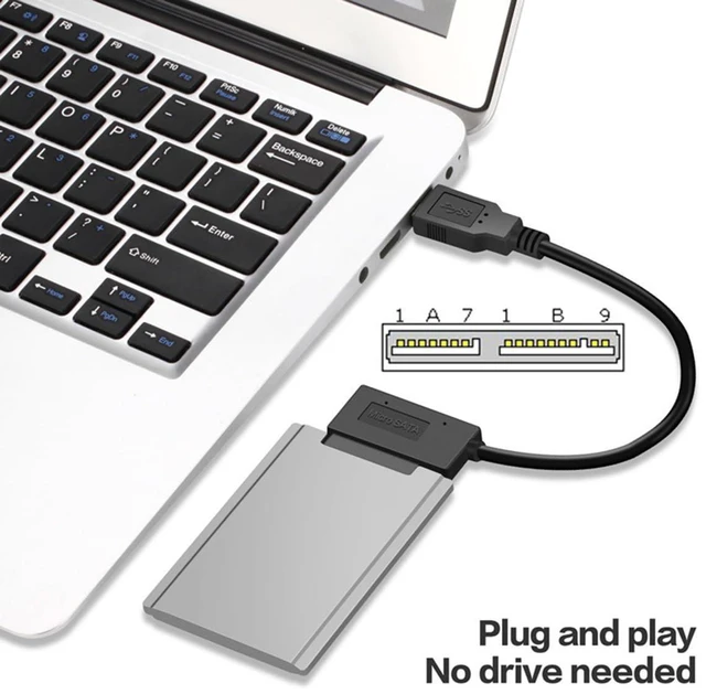 Alt view image 9 of 14 - USB 3.0 Type-A to SATA 7+9 16Pin Micro SATA 1.8inch Solide Disk Drive SSD Adapter Cable 5Gbps 90 Degree Angled Connector