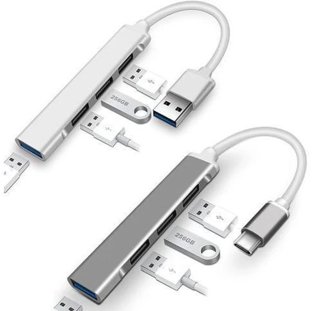Alt view image 6 of 10 - 4 Port For Macbook Pro 13 15 Air Mi Pro USB Type-C/USB 3.0 HUB Type C USB Splitter Thunderbolt 3 USB-C Dock Adapter OTG