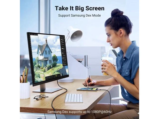 Alt view image 11 of 14 - UGREEN USB C to HDMI Cable 8K@60Hz 4K@240Hz Thunderbolt 4/3 Type C to HDMI 2.1 Cable 48Gbps HDR HDCP2.3 Compatible for MacBook Pro Air iPad, Mac mini, iPhone 17 ProMax, Galaxy S25, Pixel 9, XPS, 5FT