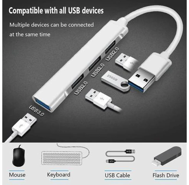 Alt view image 9 of 10 - 4 Port For Macbook Pro 13 15 Air Mi Pro USB Type-C/USB 3.0 HUB Type C USB Splitter Thunderbolt 3 USB-C Dock Adapter OTG
