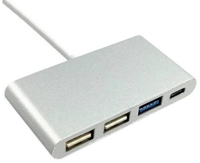 Alt view image 7 of 10 - Portable Design USB-C/Type C USB 3.1 to USB Type C & 3-Port USB 3.0 Hub Adapter For Macbook High Quality