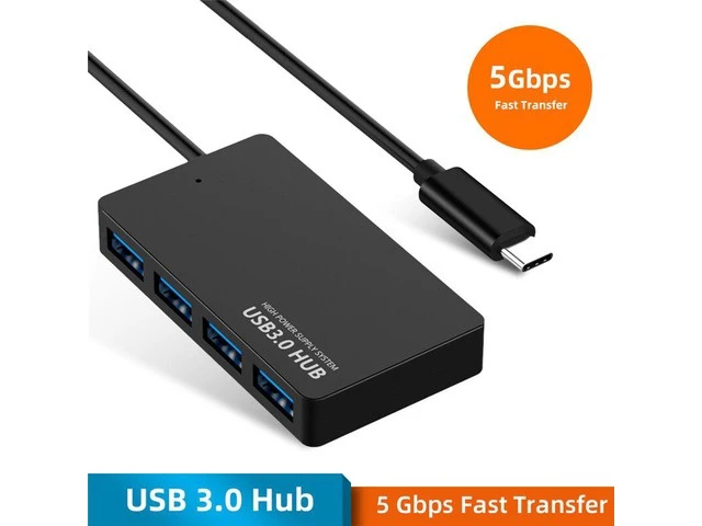 Alt view image 8 of 14 - 4 Ports USB Type C Hub Fast Speed USB 3.0 Splitter USB C to 4 USB3.0 Converter Adapter Cable for MacBook Laptop Tablet Computer