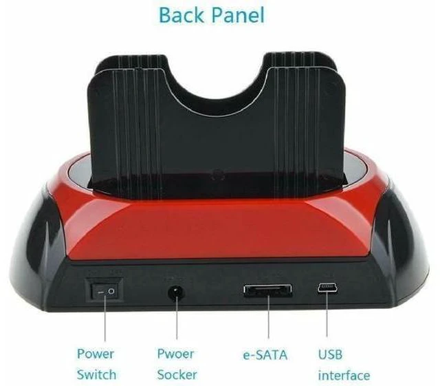 Alt view image 11 of 14 - Hard Drive Docking Station For SATA and IDE, USB to 2.5/3.5 Inch SATA IDE Dual Bay External Enclosure, All in 1 Card Reader XD/TF/MS/CF/ SD Card, USB Hub Function. for 2.5" 3.5" IDE SATA I/II/III HDD
