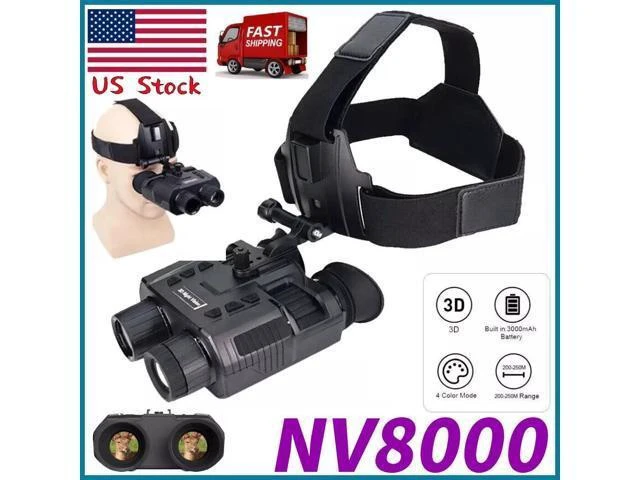 Alt view image 8 of 14 - NV8000 3D Digital Infrared Night Vision Goggles Head-Mounted Night Vision Device