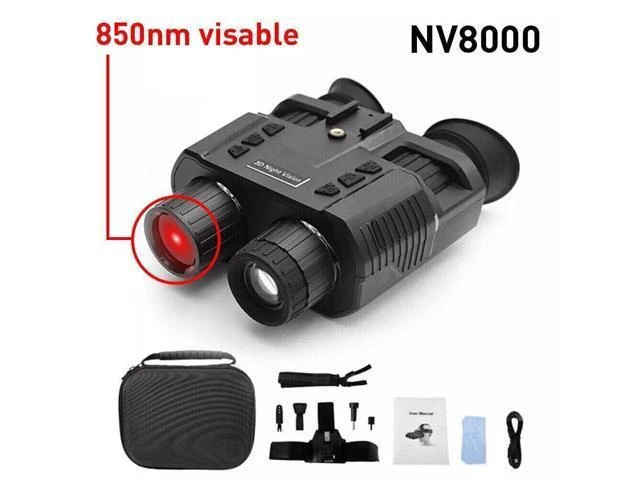 Alt view image 11 of 14 - NV8000 3D Digital Infrared Night Vision Goggles Head-Mounted Night Vision Device