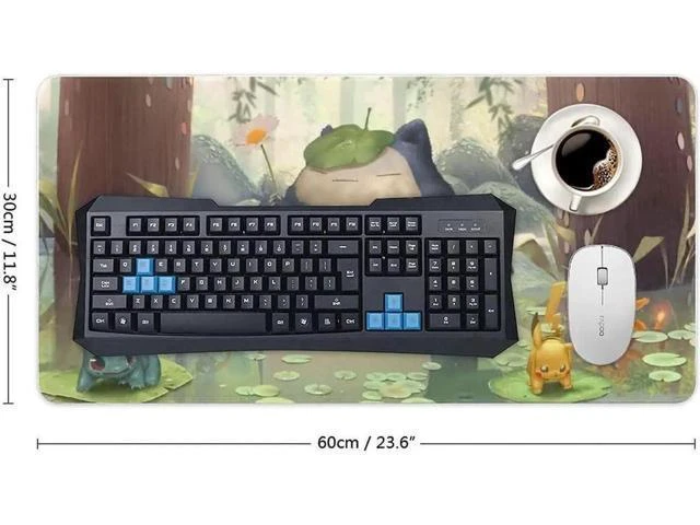 Alt view image 8 of 12 - Extended Gaming Anime Mouse pad Large Gaming Mousepad Desk Mat Waterproof Anti-Dirty Non Slip Stitched Edges Keyboard Mat Perfect for Video Games 60x30cm 23.6x11.8 inch
