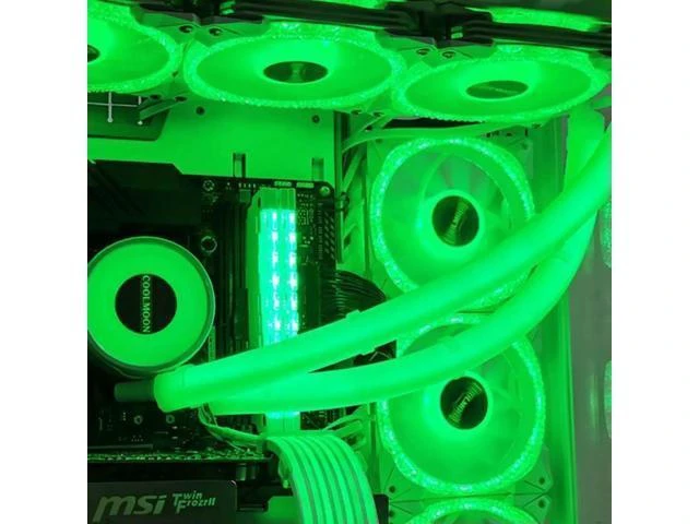 Alt view image 7 of 11 - 2pcs ARGB LED AIO Tube Sleeve Silicone Luminous Sleeve Water Cooling Raditor Tube 5V 3PIN ARGB 4PIN for Computer Case