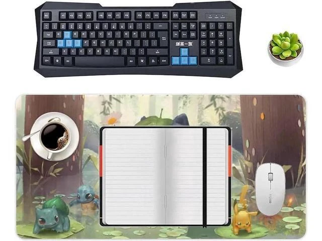 Alt view image 10 of 12 - Extended Gaming Anime Mouse pad Large Gaming Mousepad Desk Mat Waterproof Anti-Dirty Non Slip Stitched Edges Keyboard Mat Perfect for Video Games 60x30cm 23.6x11.8 inch