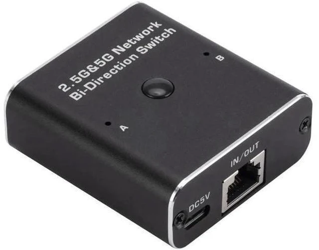 Alt view image 8 of 14 - 2.5G/5G Gigabit RJ45 Network Ethernet Adapter Switch, Ethernet Selector LAN Ethernet Splitter Adapter with USB Power Cable Suitable Super Cat5,Cat5e,Cat6,Cat7, Cat8