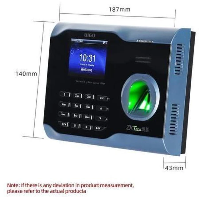 Alt view image 11 of 14 - ZKTeco U160 WiFi Based Time Clock Fingerprint Password Employee Attendance Machine