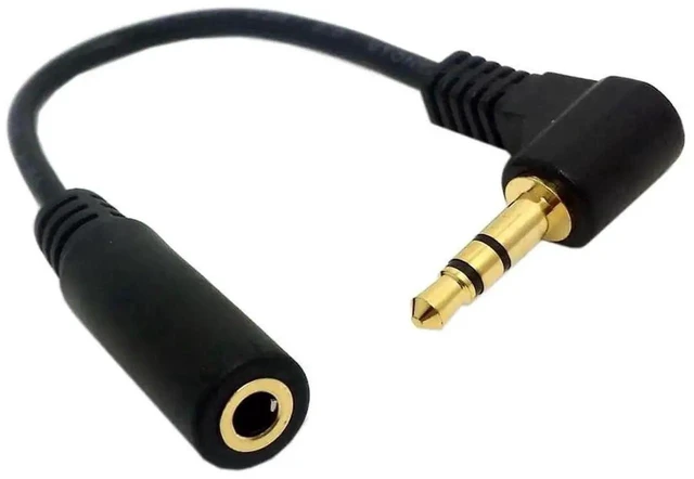 Alt view image 8 of 14 - Right Angled 90 Degree 3poles 3.5mm Audio Stereo Male to Female Extension Cable 10cm Black