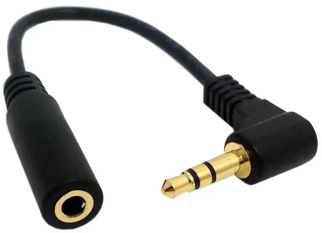 Alt view image 14 of 14 - Right Angled 90 Degree 3poles 3.5mm Audio Stereo Male to Female Extension Cable 10cm Black