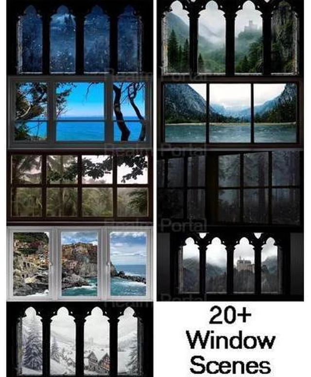 Alt view image 10 of 14 - Realm Portal Projector - Fake Window Projector with 30+ Built-in Fantasy Scenes, Reading Ambience Projector, 100" Screen from 2m, Built-in Speaker & Automatic Focus, for Immersive Reading