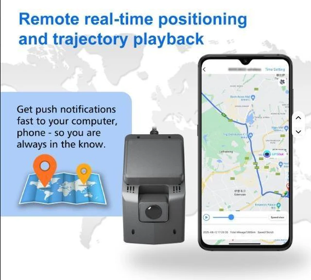 Alt view image 8 of 8 - QURO 4G Dashcam ADAS Dash Cam GPS Front and Rear Camera WIFI Fleet Management Platform Monitor Liveview Tracking for Trucks Taxi Cars