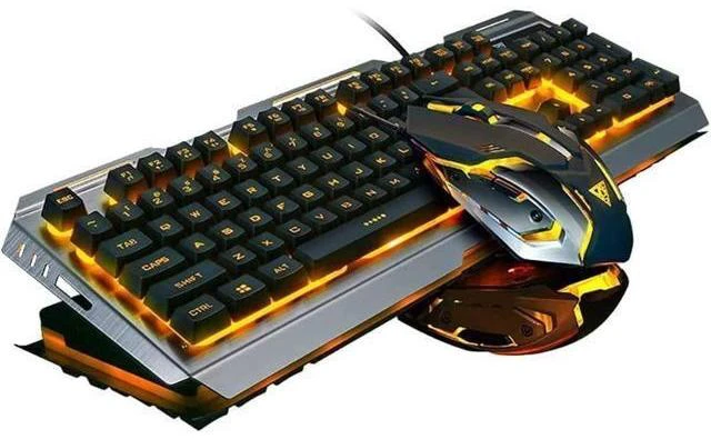 Alt view image 7 of 12 - Keyboard and Mouse Gaming Keyboard and Mouse Light up Mouse and Keyboard Combo Wired Keyboard and Mouse Combo Computer Keyboard and Mouse Orange Backlit Keyboard LED Keyboard and Mouse for Xbox PS4