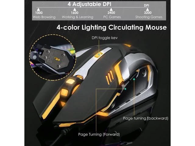 Alt view image 12 of 12 - Keyboard and Mouse Gaming Keyboard and Mouse Light up Mouse and Keyboard Combo Wired Keyboard and Mouse Combo Computer Keyboard and Mouse Orange Backlit Keyboard LED Keyboard and Mouse for Xbox PS4