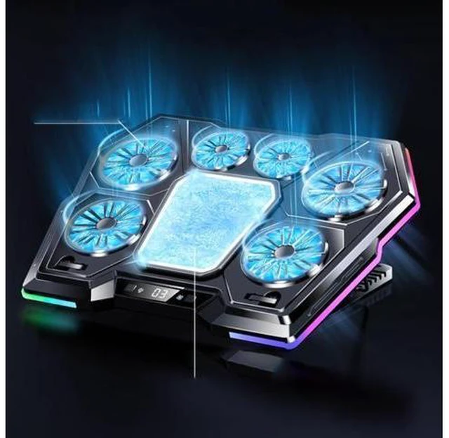 Alt view image 11 of 14 - LZ-D13 Game Cooling Pad 6-core Fan Air-Cooled Laptop Cooler Adjustable Bracket Digital Display Stock ABS PP 14.1-21inch