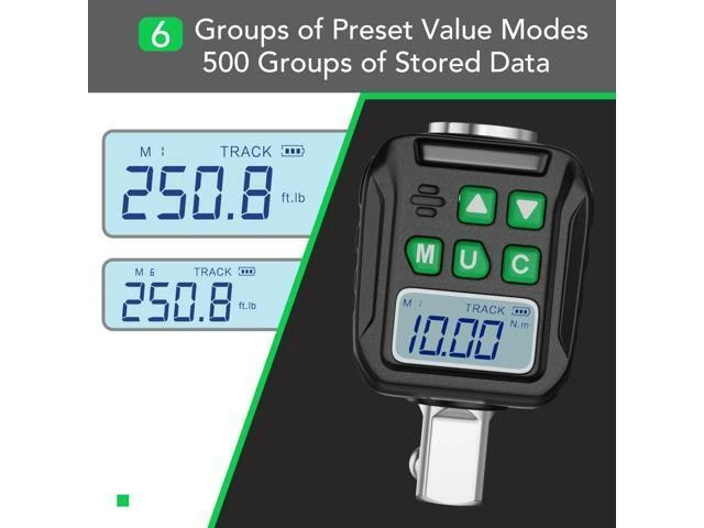 Alt view image 10 of 14 - Digital Torque Wrench Adapter Set 1/2" Drive,Electric Wrenches,Snap on Digital Inch Pound Torque Wrench,1/4",3/8" Torque Adapter for Car,Motorcycle & Automotive (7.4-147.5 Ft-lb/10-200 Nm)