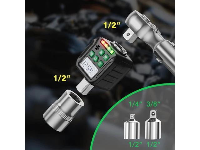 Alt view image 12 of 14 - Digital Torque Wrench Adapter Set 1/2" Drive,Electric Wrenches,Snap on Digital Inch Pound Torque Wrench,1/4",3/8" Torque Adapter for Car,Motorcycle & Automotive (7.4-147.5 Ft-lb/10-200 Nm)