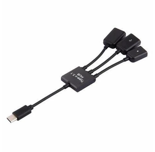 Alt view image 8 of 10 - Flash Disk 3 In1 Type-C Male To Female Micro OTG Port Game Cable Adapter 3 In1 Phone Adapter Cable For PC Mouse Keyboard