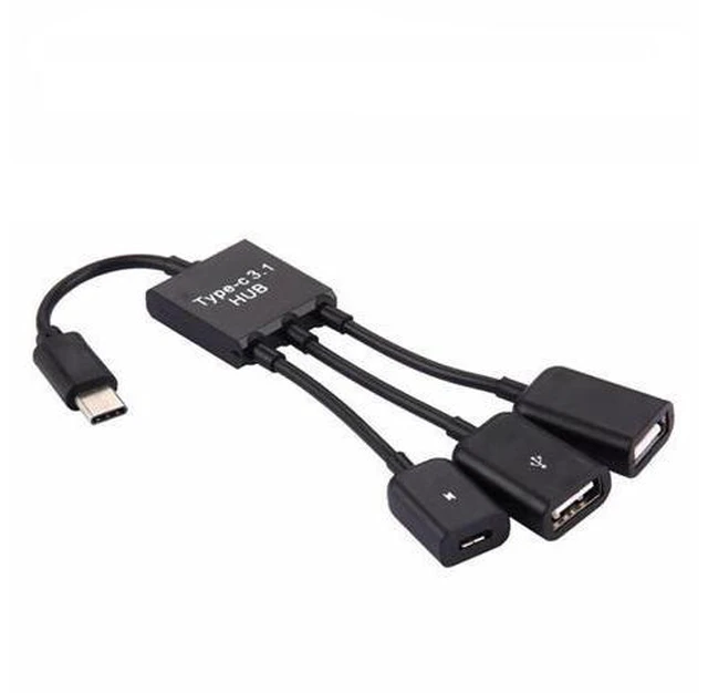 Alt view image 9 of 10 - Flash Disk 3 In1 Type-C Male To Female Micro OTG Port Game Cable Adapter 3 In1 Phone Adapter Cable For PC Mouse Keyboard