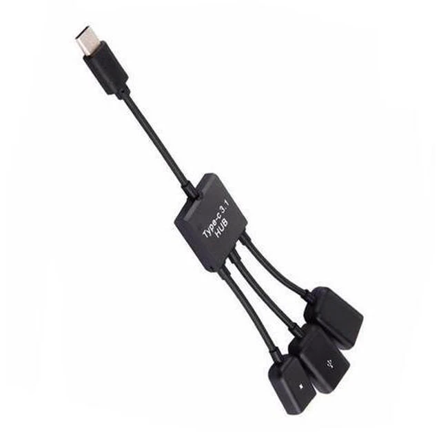 Alt view image 10 of 10 - Flash Disk 3 In1 Type-C Male To Female Micro OTG Port Game Cable Adapter 3 In1 Phone Adapter Cable For PC Mouse Keyboard