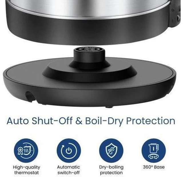 Alt view image 11 of 14 - 1.7L Stainless Steel Electric Tea Kettle, BPA-Free Hot Water Kettle Electric with LED Light, Auto Shut-Off and Boil-Dry Protection, 1500W Fast Boil Electric Kettle
