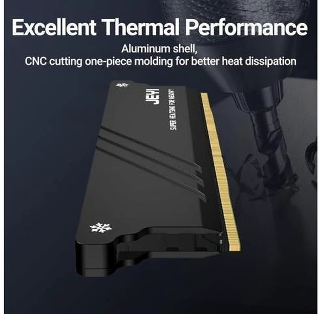 Alt view image 7 of 10 - RAM Heatsink Cooler with Thermal Pads for DDR3 DDR4 DDR5, Black 2-Pack